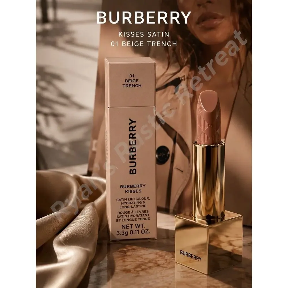 Burberry Kisses Satin Lipstick 01 Beige Trench 3.3g/ 0.11 oz, Full Size